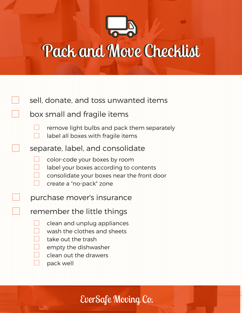 An image of a checklist of items to pack and move
