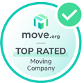Verified badge from Move.org naming a company as a Top Rated Moving Company