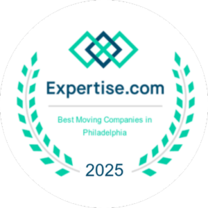 Green badge from Expertise.com listing one of the Best Moving Companies in Philadelphia for 2025